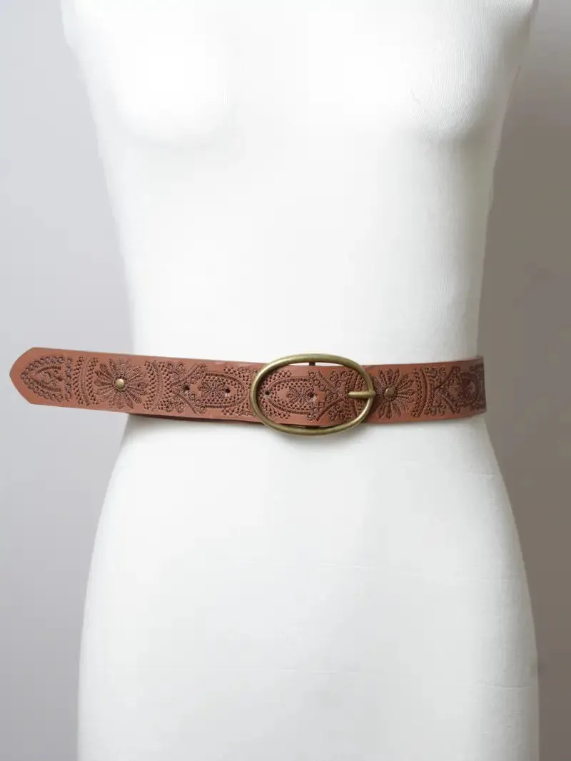 Floral Etched Belt