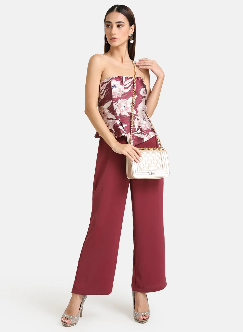 Floral Jacquard Jumpsuit