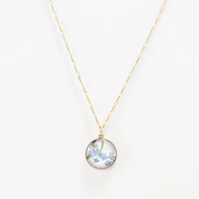 Forget-Me-Not Glass Photography Necklace in Gold-Fill