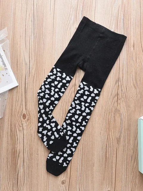 Girls Cotton Leopard Print Tights