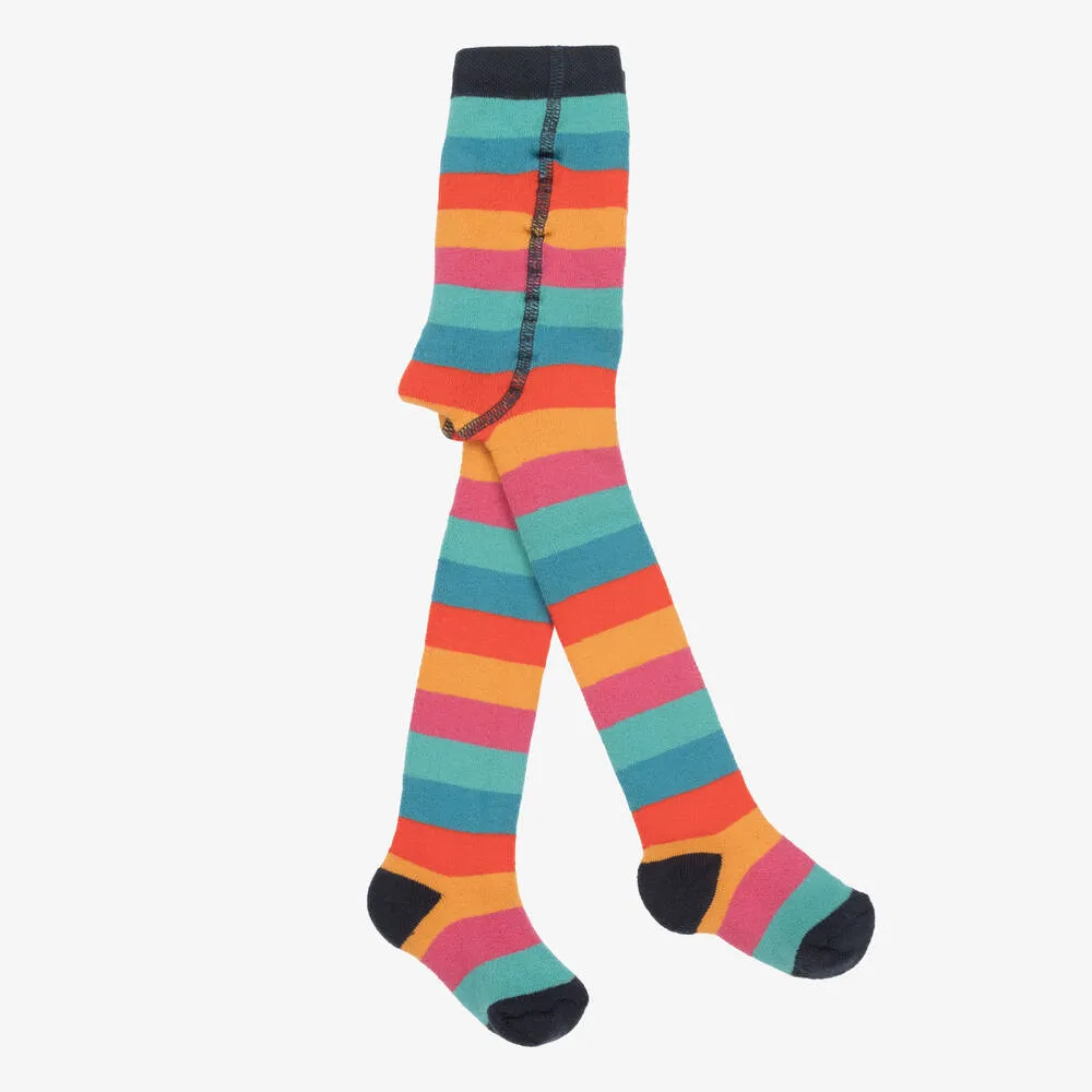 Girls Rainbow Stripe Cotton Tights