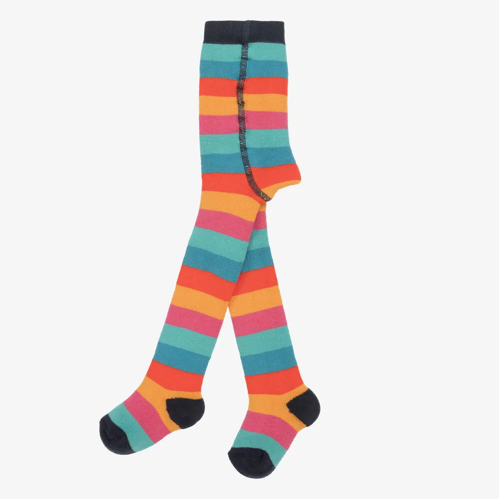 Girls Rainbow Stripe Cotton Tights