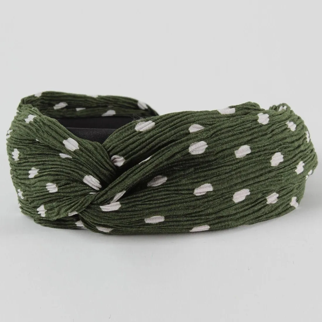 Green And White Polka Dot Headband