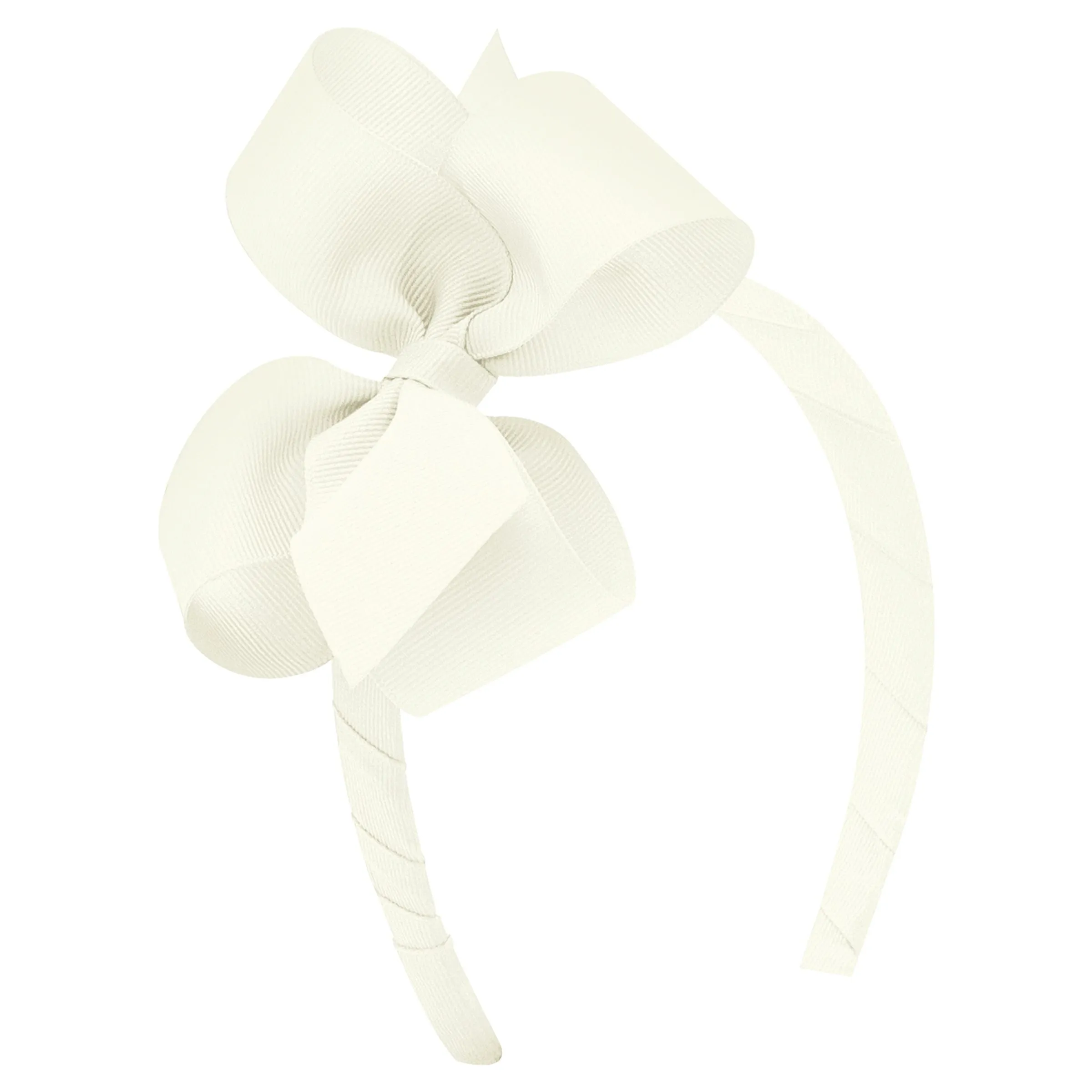 Grosgrain Bow Headband - Antique White