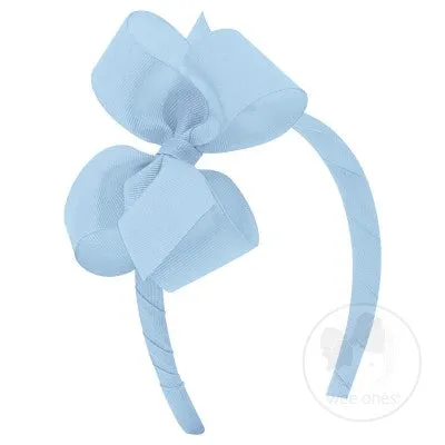 Grosgrain Bow Headband - Millennium Blue