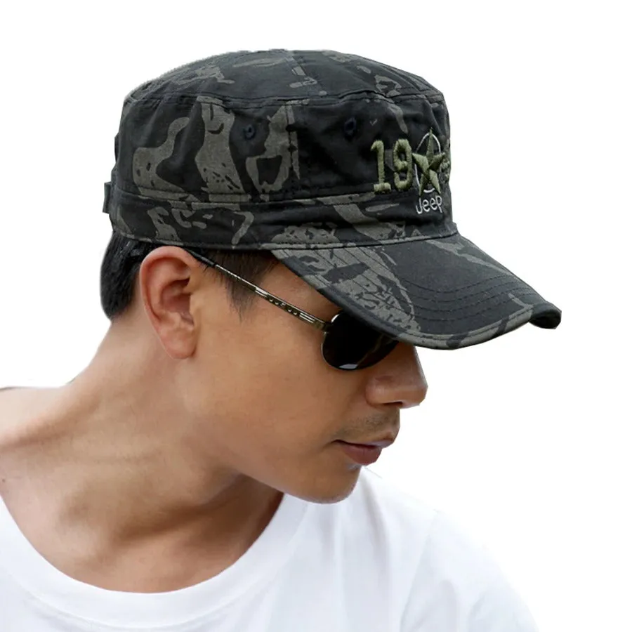 Handsome Cotton Military Camouflage Hat with Falcon Base for Men