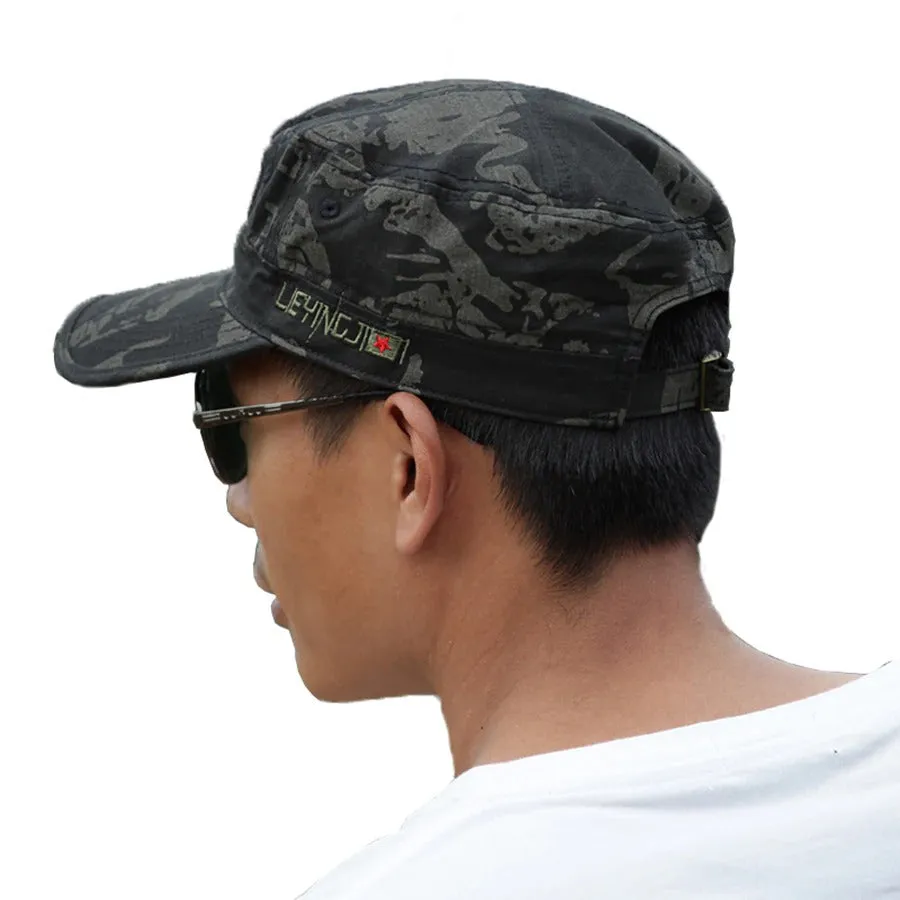 Handsome Cotton Military Camouflage Hat with Falcon Base for Men