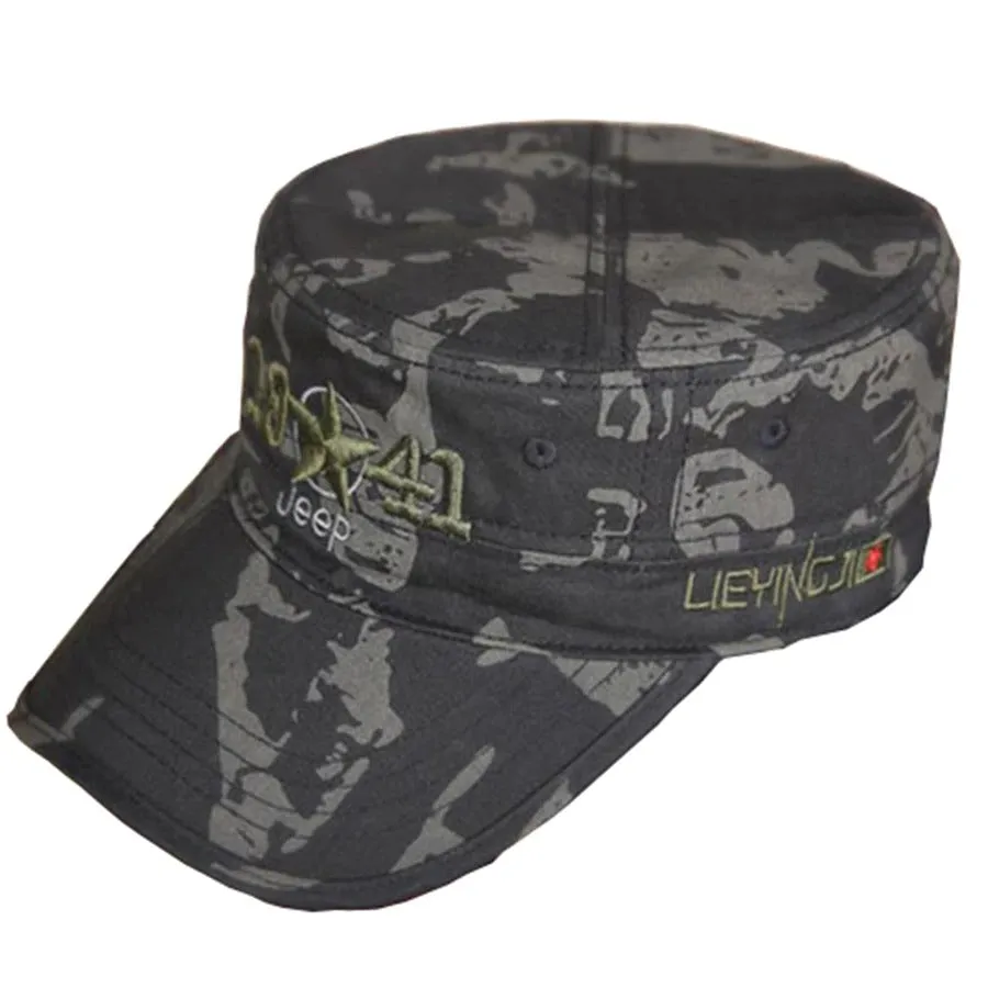 Handsome Cotton Military Camouflage Hat with Falcon Base for Men