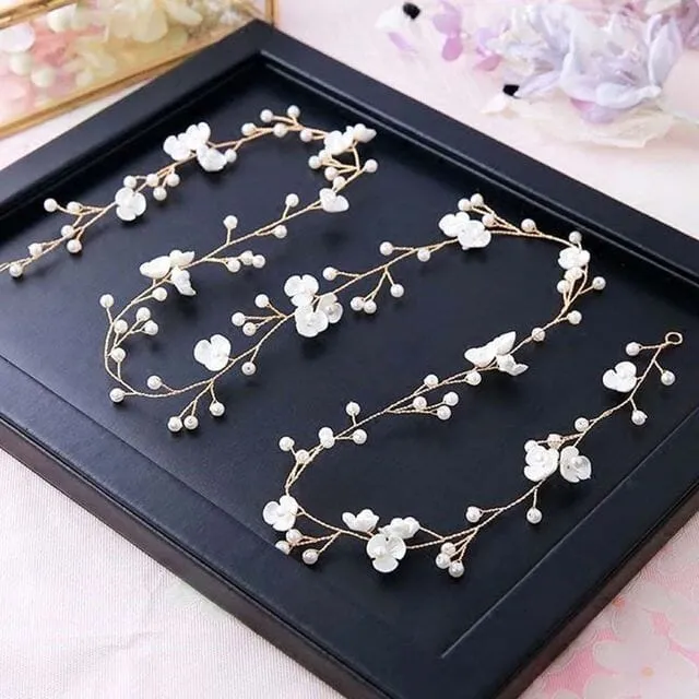 Headband Floral Pearls