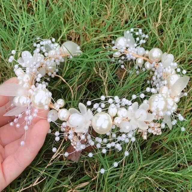 Headband Floral Pearls