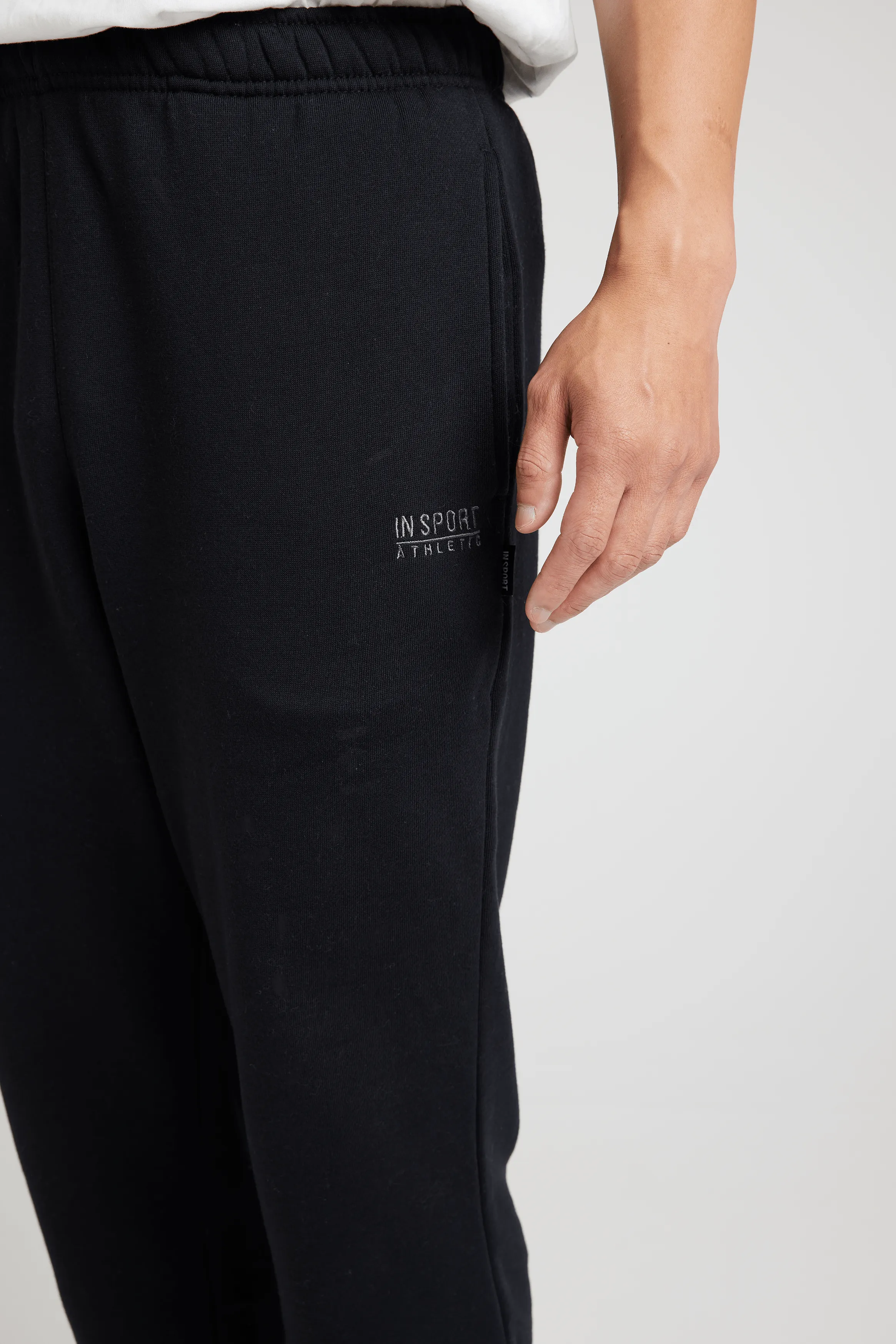 INSPORT MEN'S ASPEN BLACK TRACKPANTS (OPEN LEG)