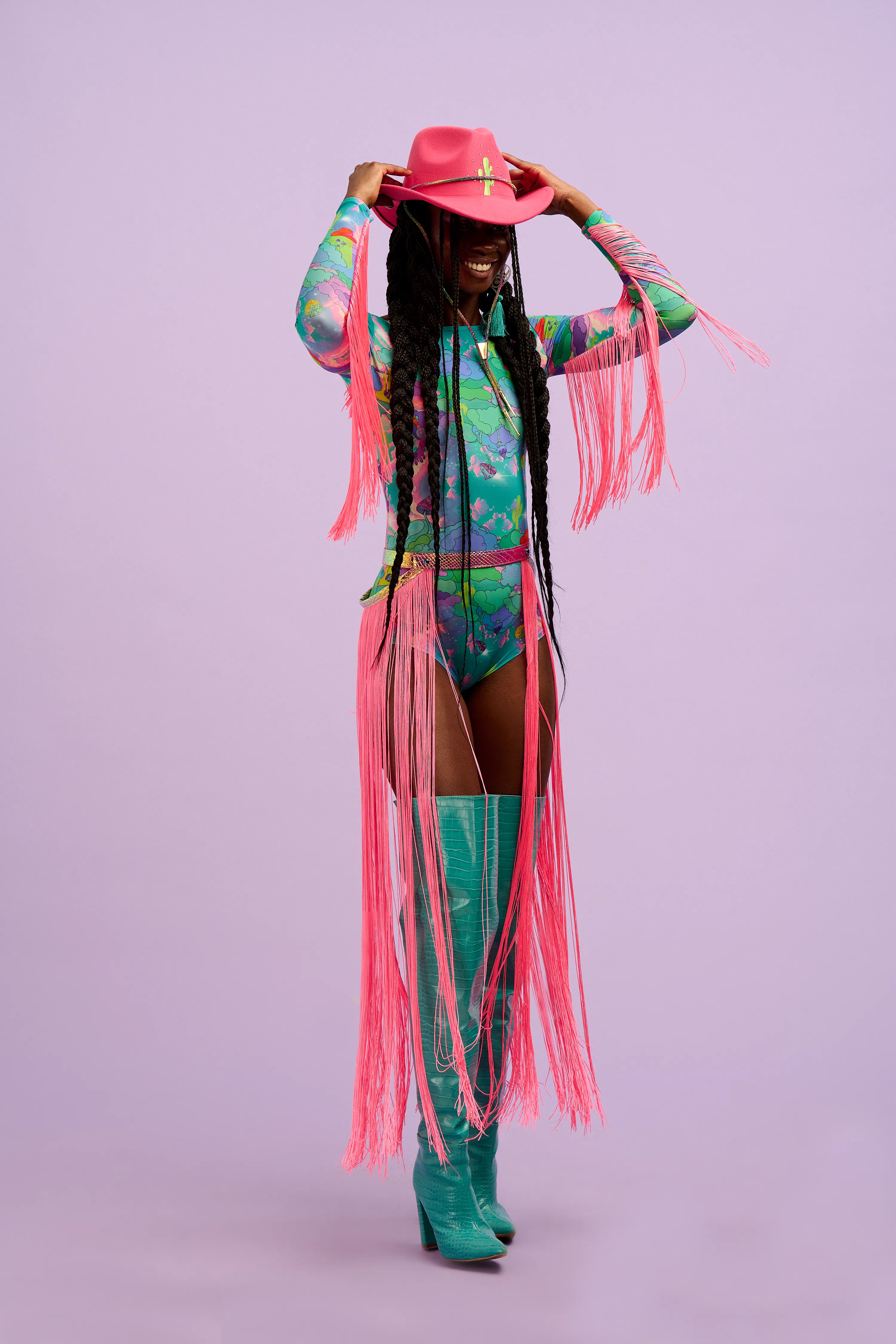 Intergalactic Rodeo Festival Fringed Bodysuit