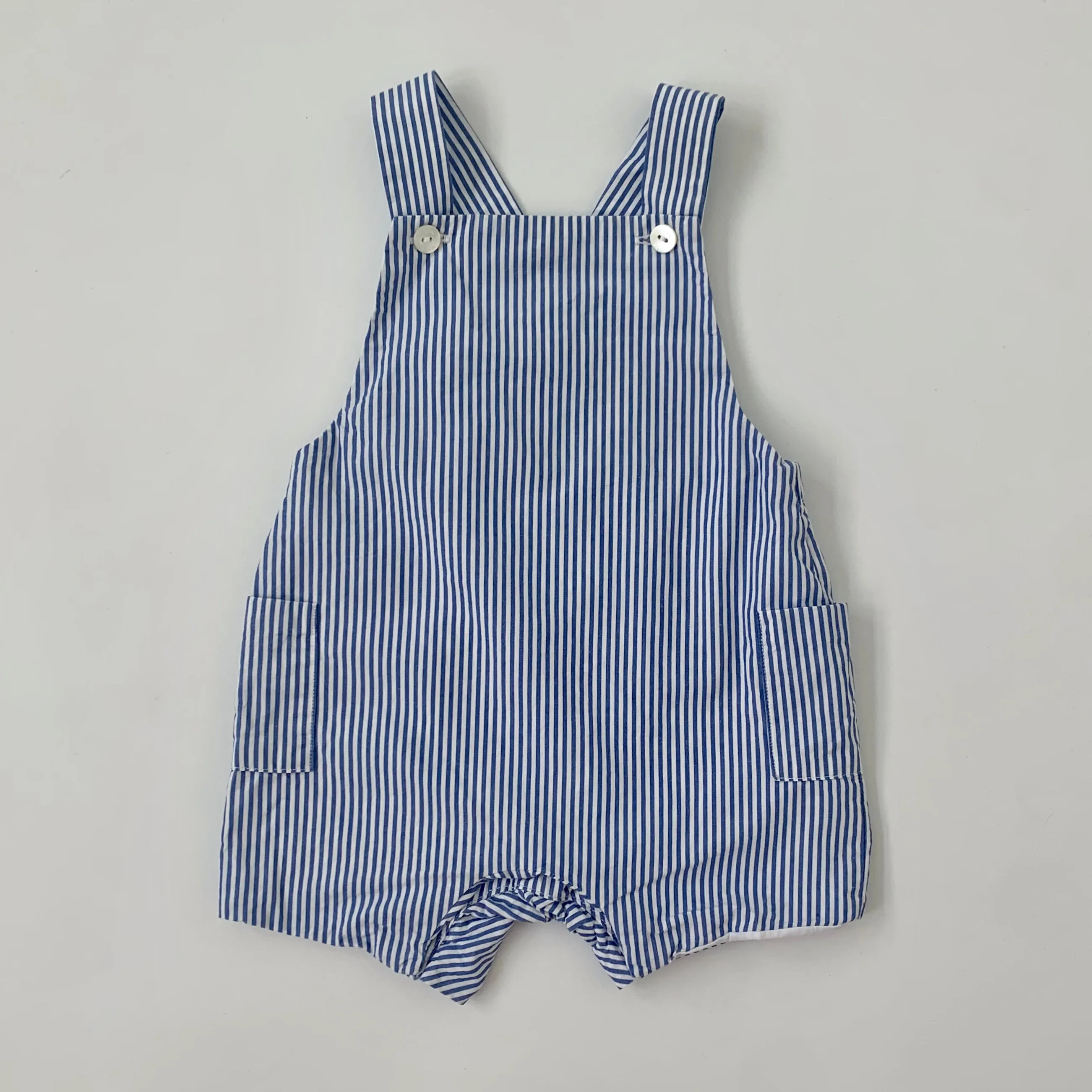 Jacadi Blue And White Stripe Romper: 12 Months