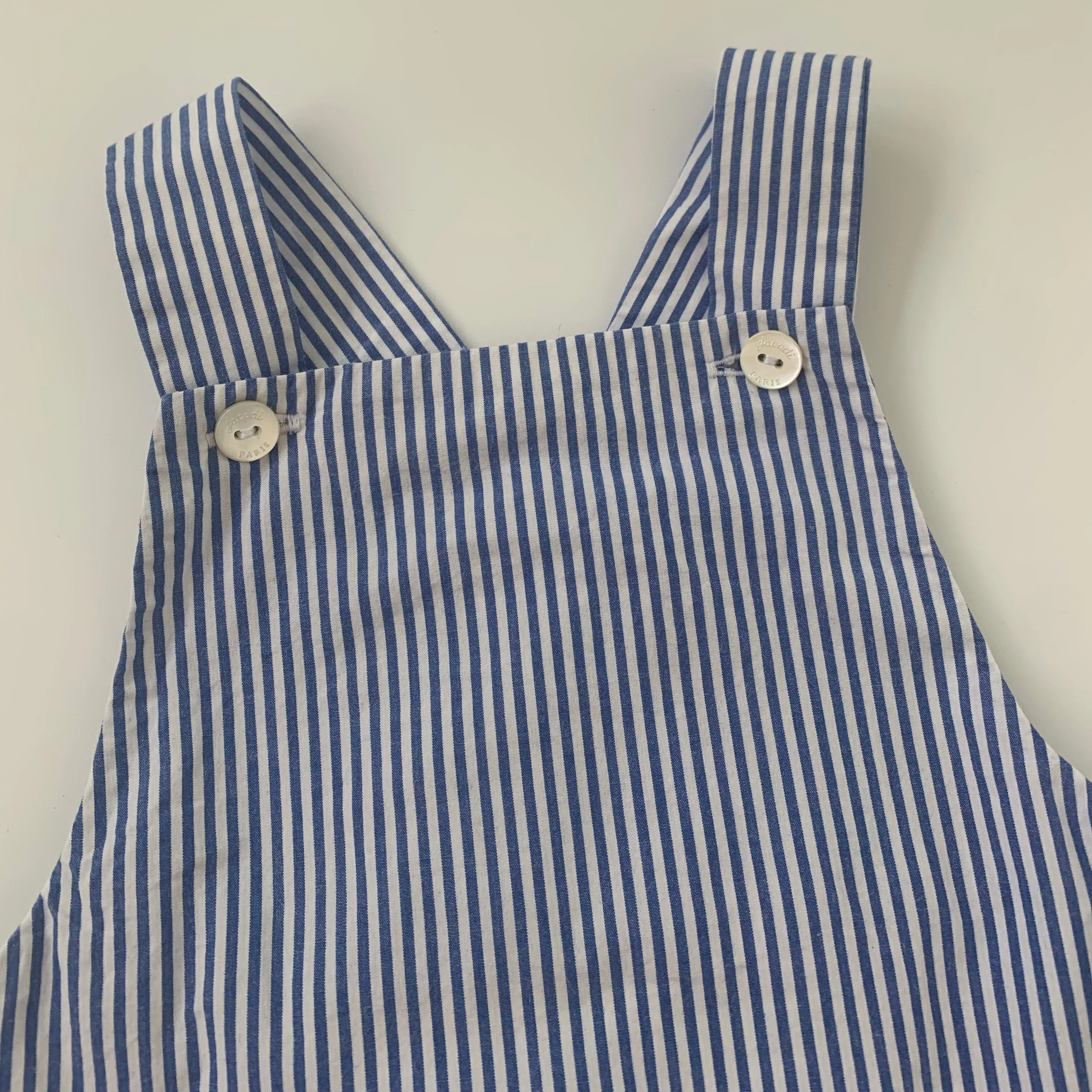 Jacadi Blue And White Stripe Romper: 12 Months