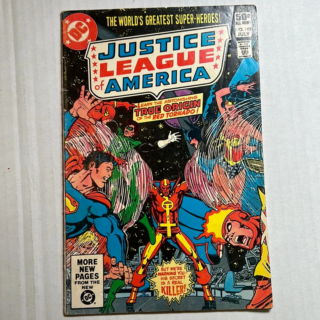 Justice League of America by DC Comics Learn the Astonishing True Origins of the Red Tornado! No. 192 Comic Books