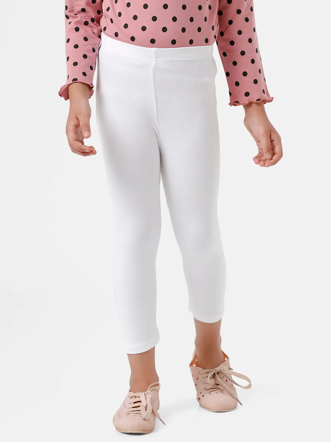 Kids - Girls 3/4TH Leggings White