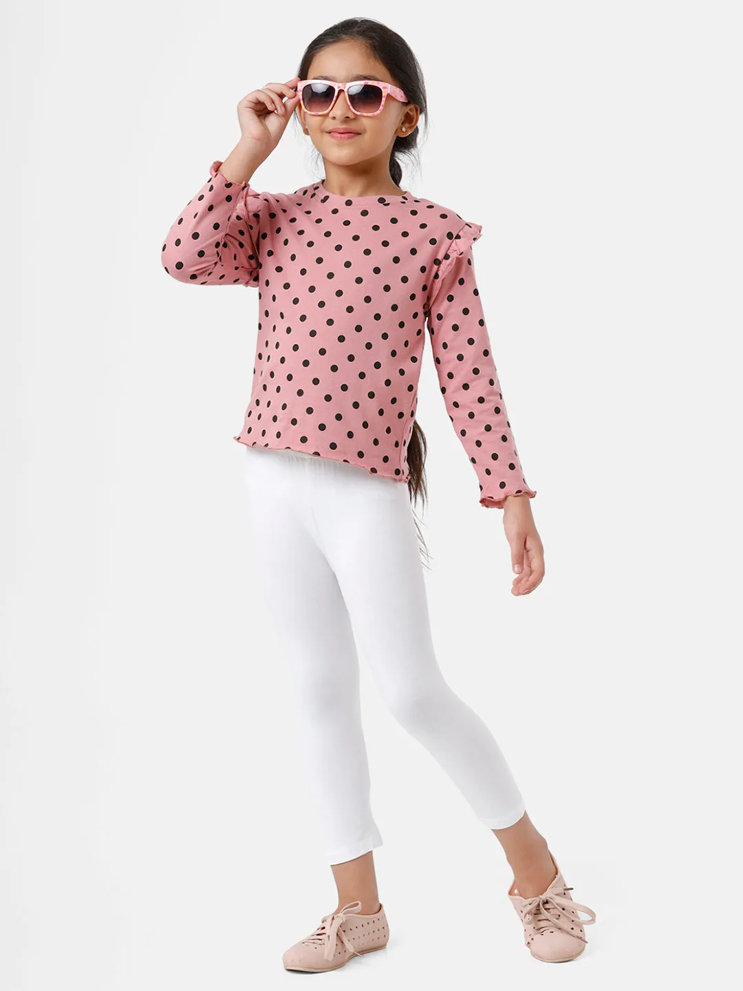 Kids - Girls 3/4TH Leggings White