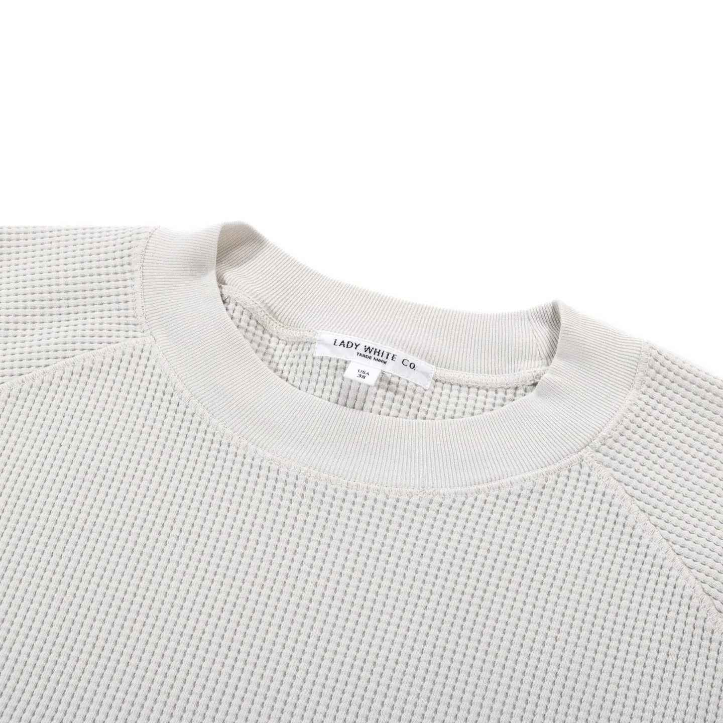 LADY WHITE CO. CROPPED RAGLAN THERMAL OFF WHITE