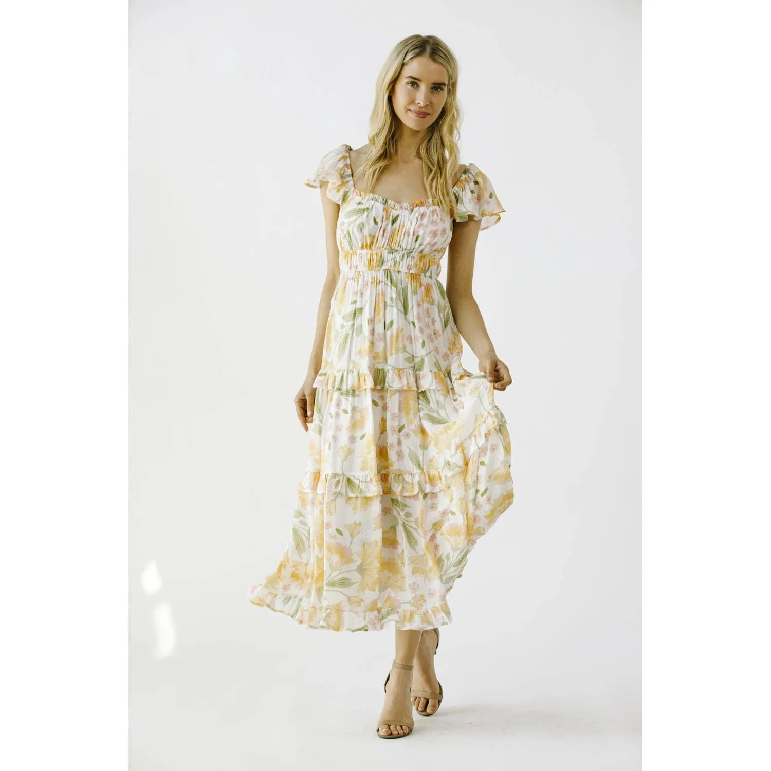 Large Floral Ruffle in Yellow