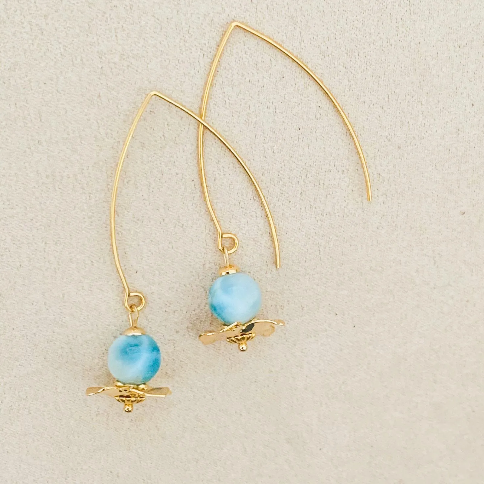 Larimar Floral Earrings