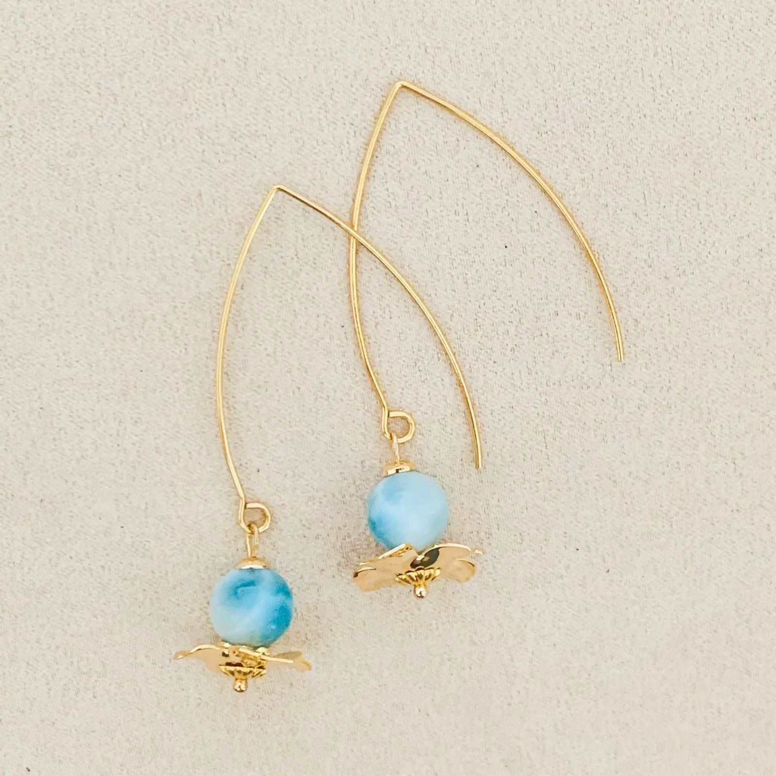 Larimar Floral Earrings