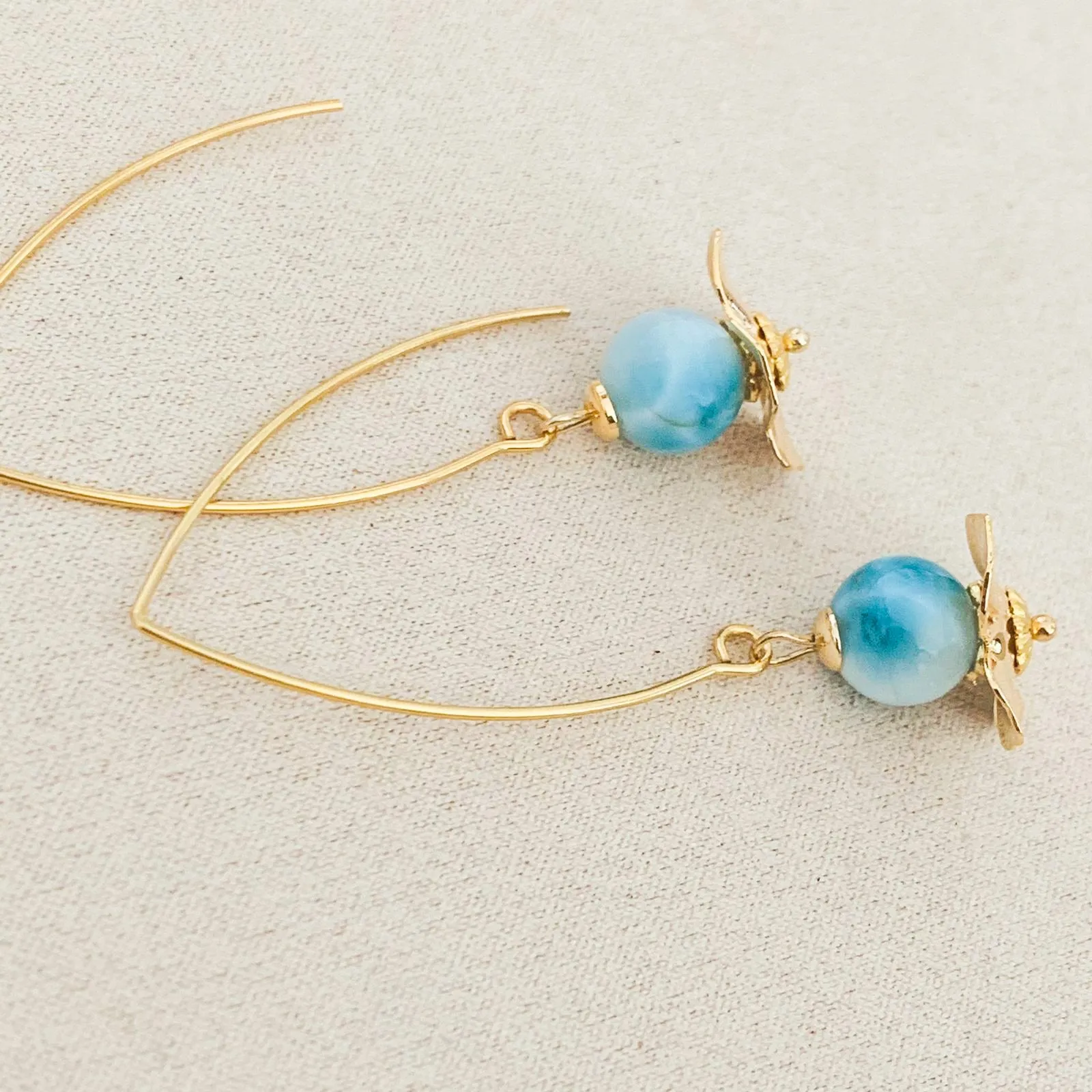 Larimar Floral Earrings