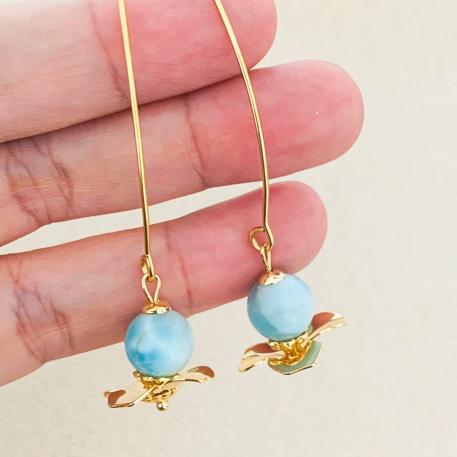 Larimar Floral Earrings