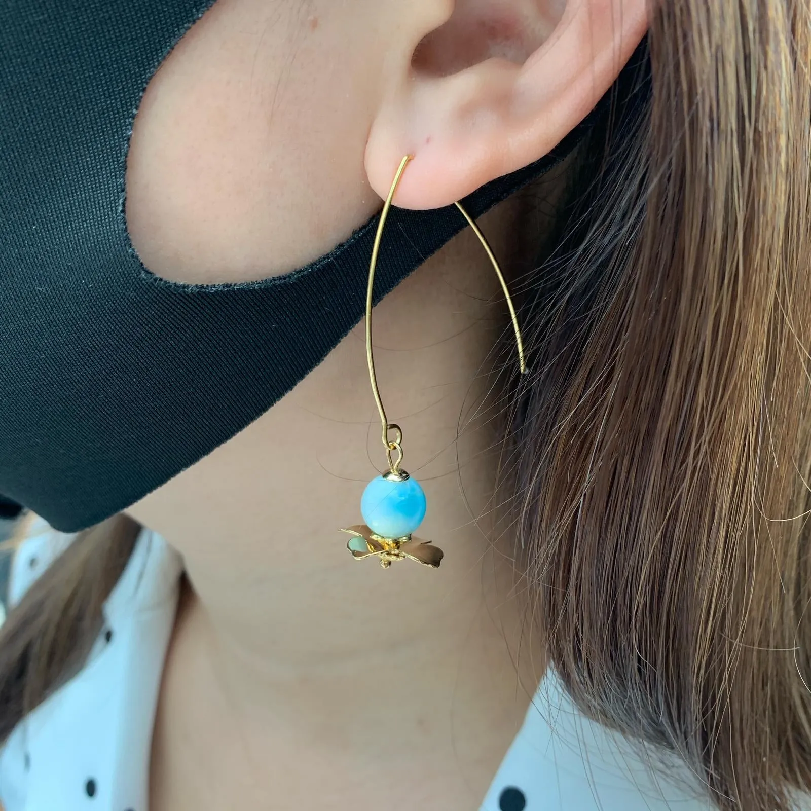 Larimar Floral Earrings