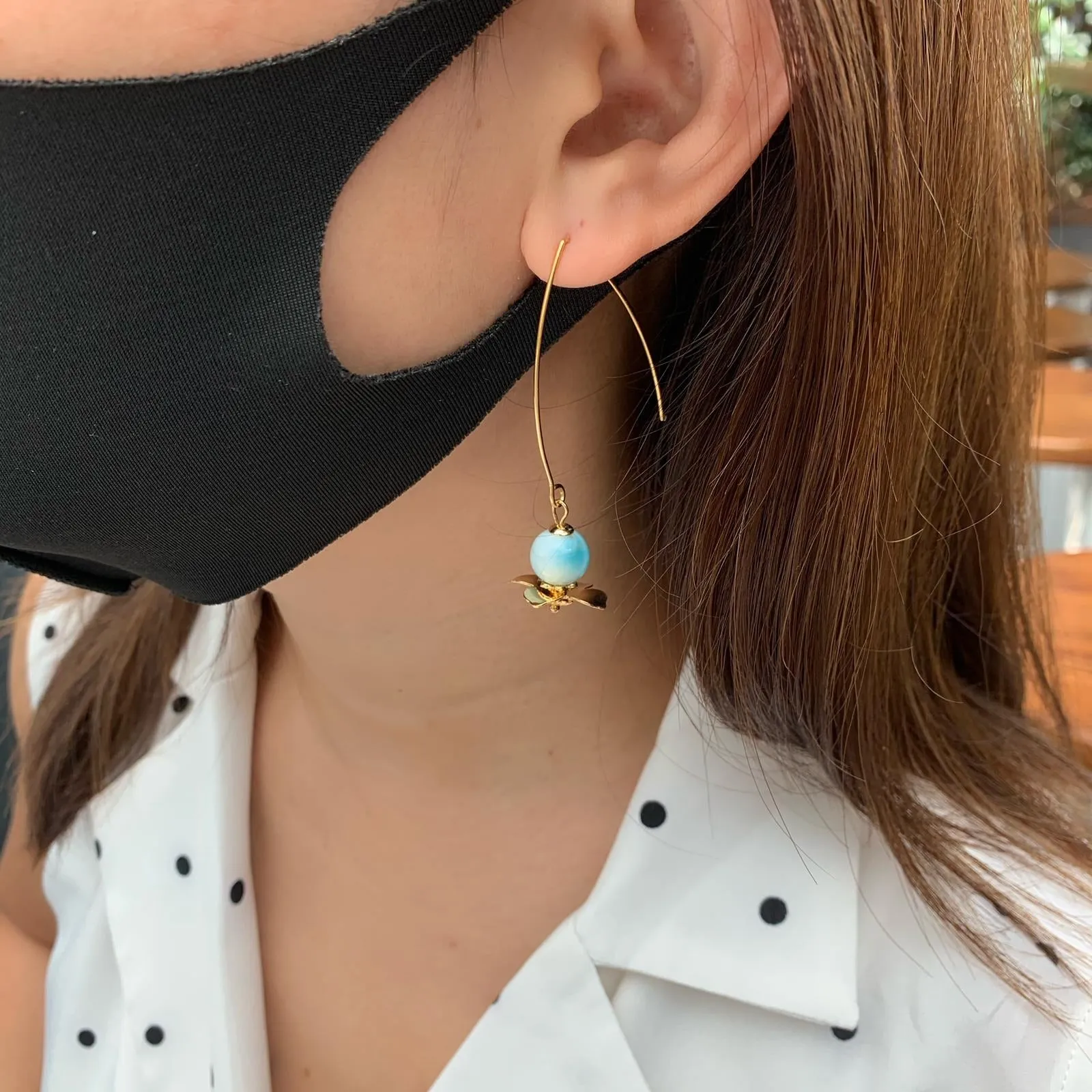 Larimar Floral Earrings