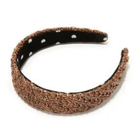 Lele Sadoughi Raffia Bessette Headband, Chocolate