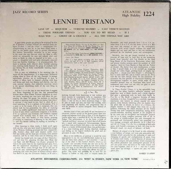 Lennie Tristano ~ Lennie Tristano