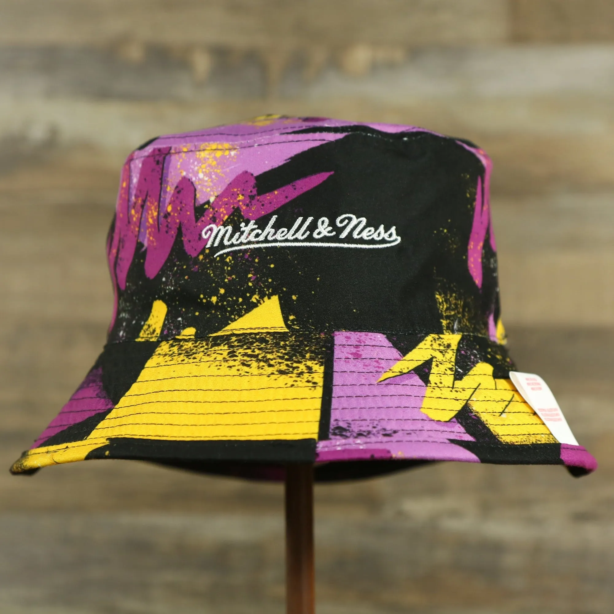 Los Angeles Lakers 90s Inspired NBA Hyper Mitchell and Ness Reversible Bucket Hat