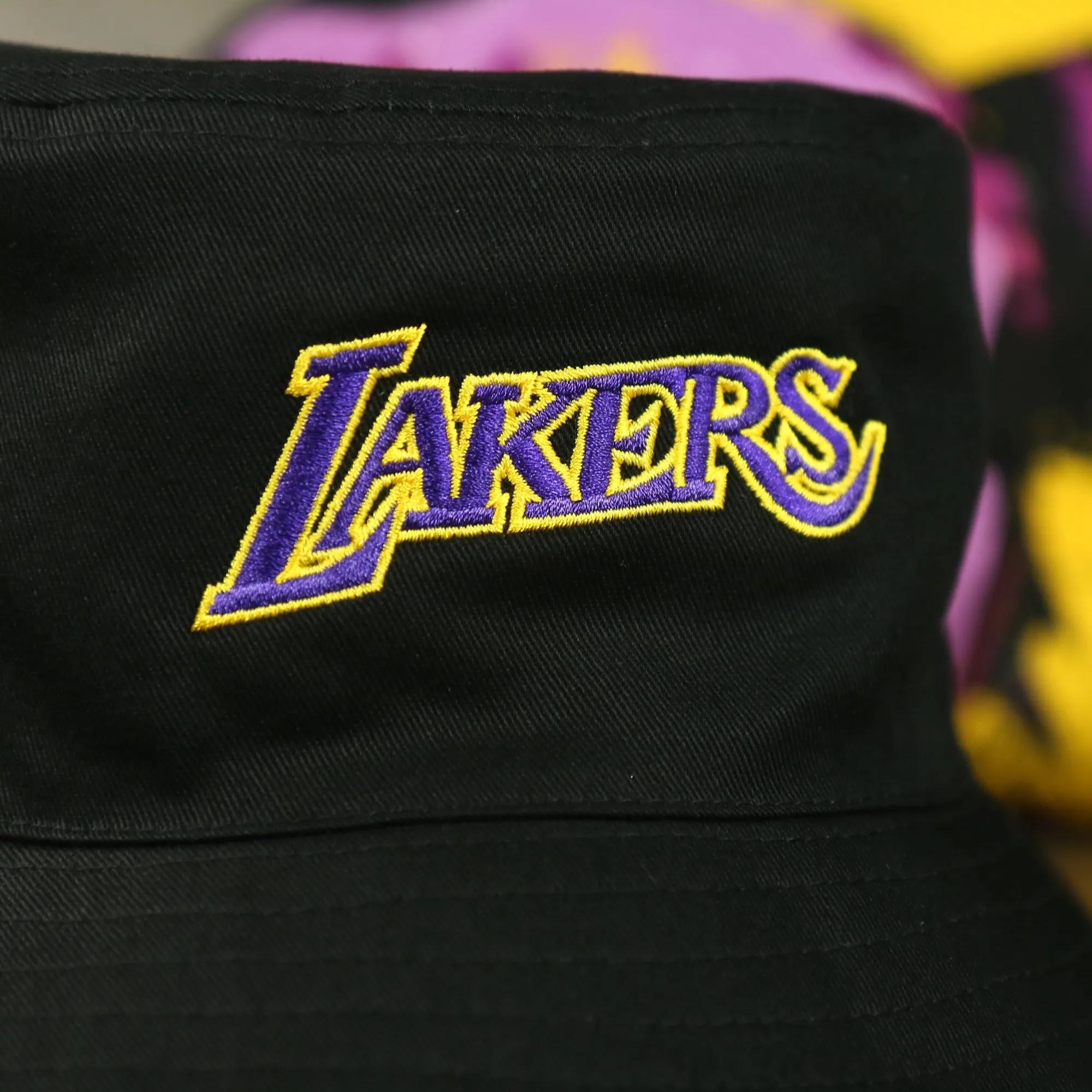 Los Angeles Lakers 90s Inspired NBA Hyper Mitchell and Ness Reversible Bucket Hat