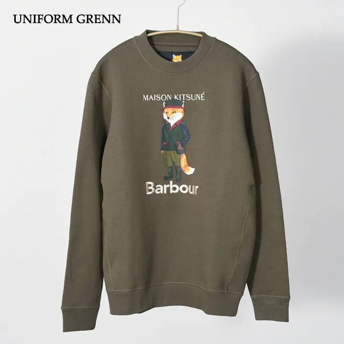 MAISON KITSUNE  |Crew Neck Collaboration Long Sleeves Plain