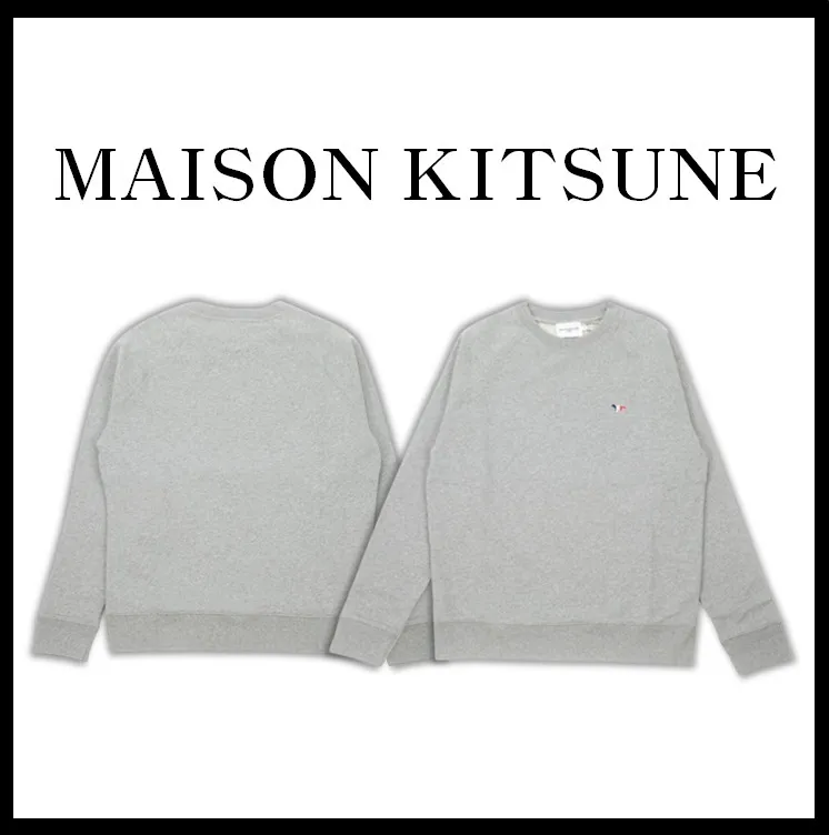 MAISON KITSUNE  |Unisex Street Style Logo Designers Sweatshirts