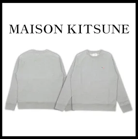 MAISON KITSUNE  |Unisex Street Style Logo Designers Sweatshirts