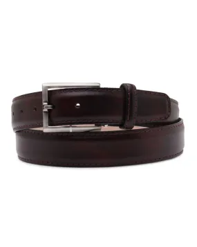 Marbled Calf Belt in Plum