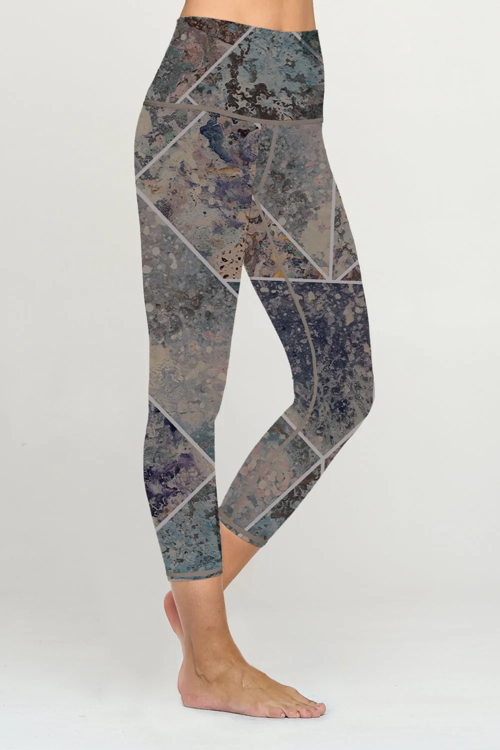 Mia - Dove - Abstract Mosaic - 7/8 Legging (High-Waist) - LIMITED EDITION