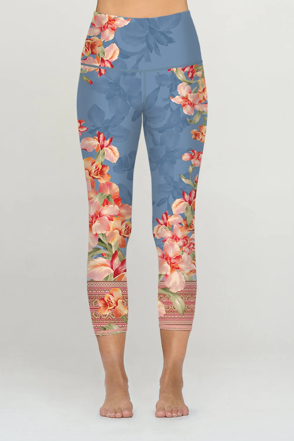 Mia -  Sky Floral Bloom - 7/8 Legging (High-Waist) - LIMITED EDITION