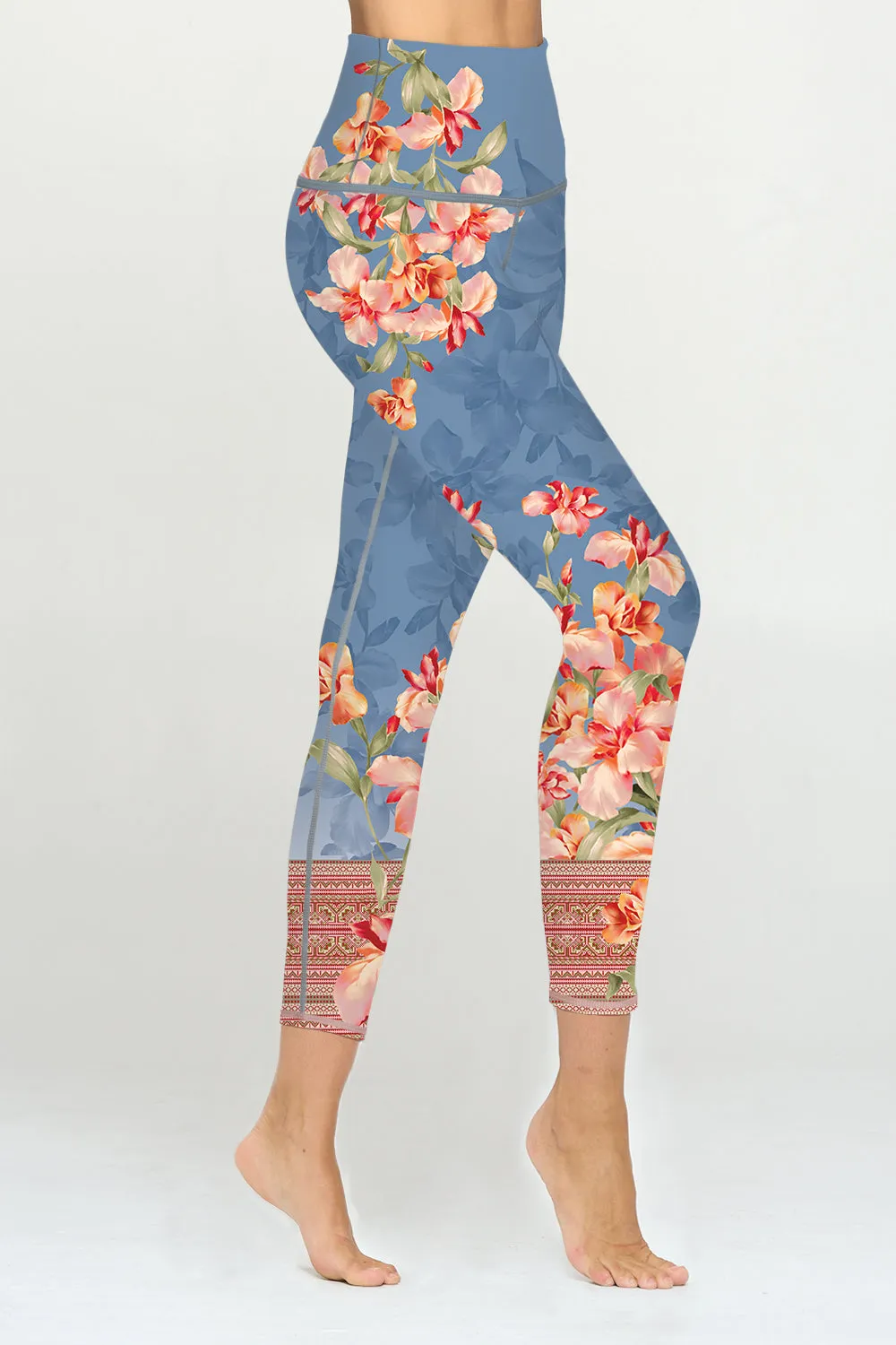 Mia -  Sky Floral Bloom - 7/8 Legging (High-Waist) - LIMITED EDITION