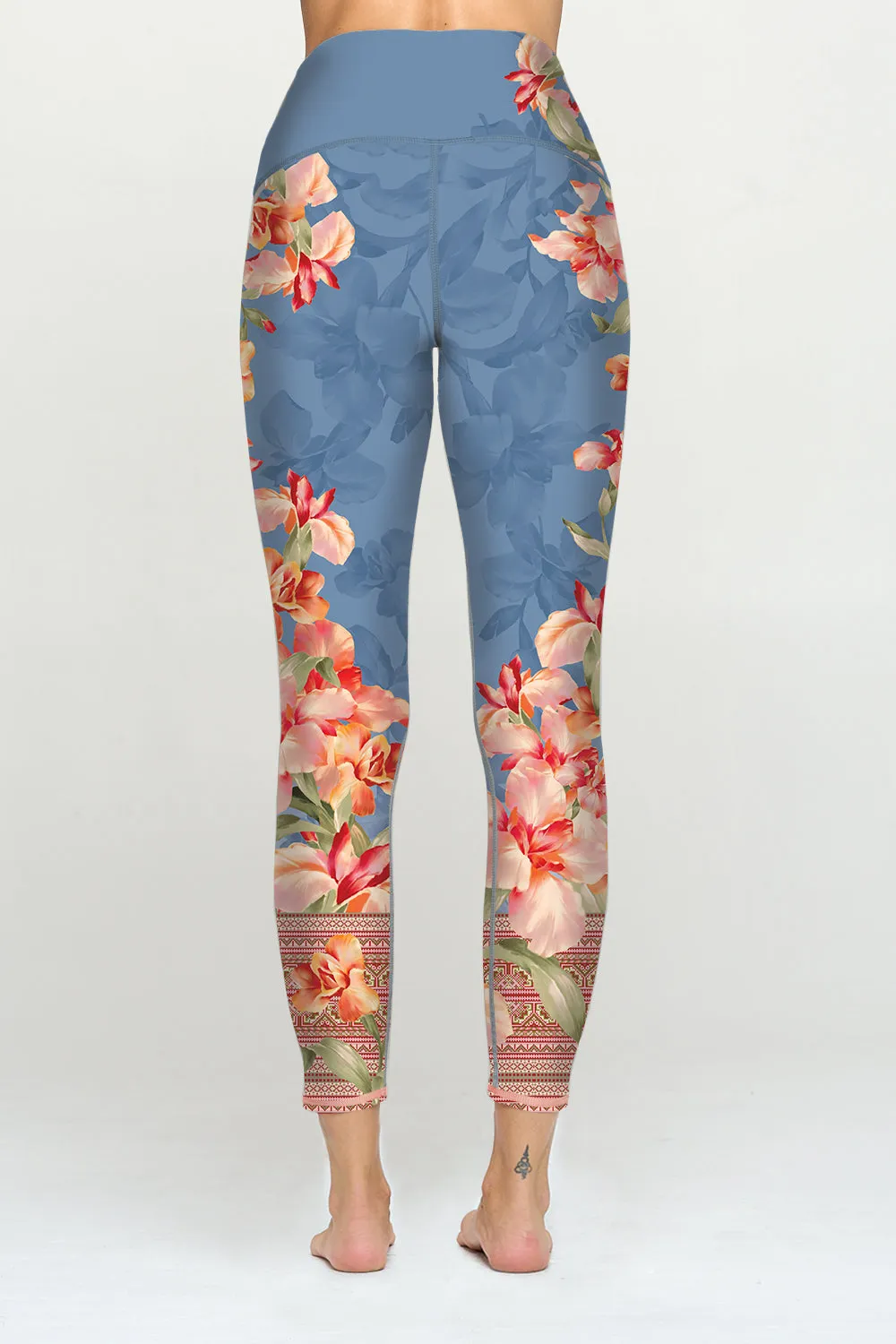 Mia -  Sky Floral Bloom - 7/8 Legging (High-Waist) - LIMITED EDITION