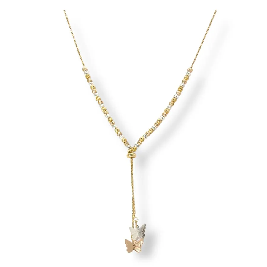 Mimi butterfly charm adjustable necklace in 18k of gold plated