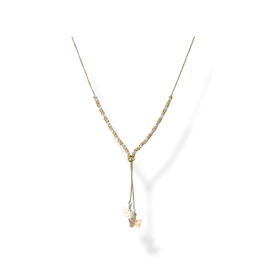 Mimi butterfly charm adjustable necklace in 18k of gold plated