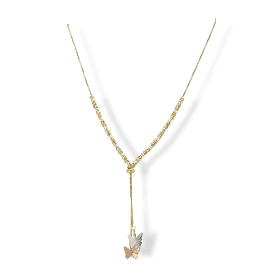 Mimi butterfly charm adjustable necklace in 18k of gold plated