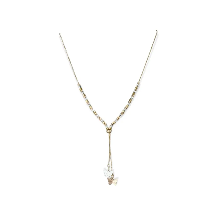 Mimi butterfly charm adjustable necklace in 18k of gold plated