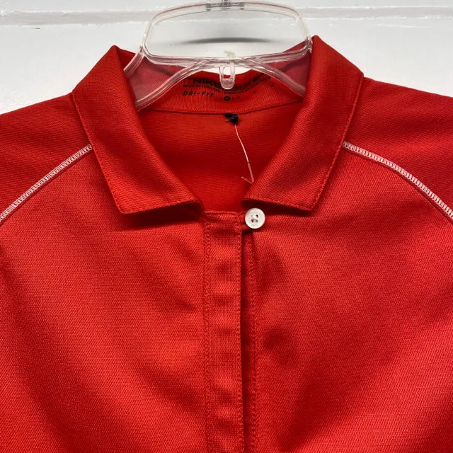 Nike Golf Size M Women's Red Solid Polo Activewear Top