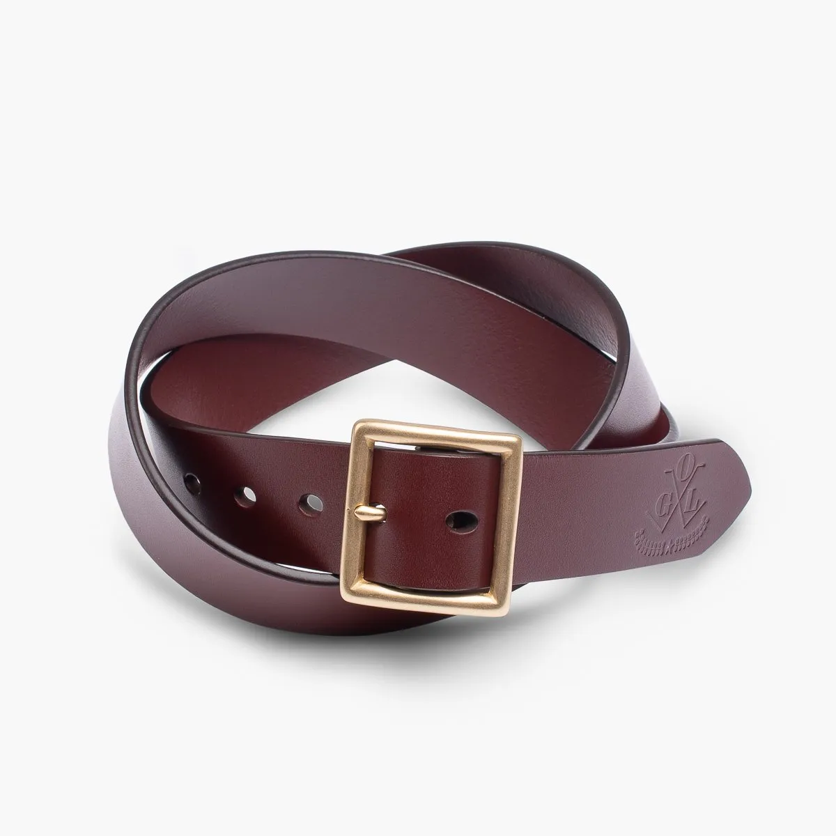 OGL - Belt- Vintage Buckle Leather Belt - Tan (Brown)