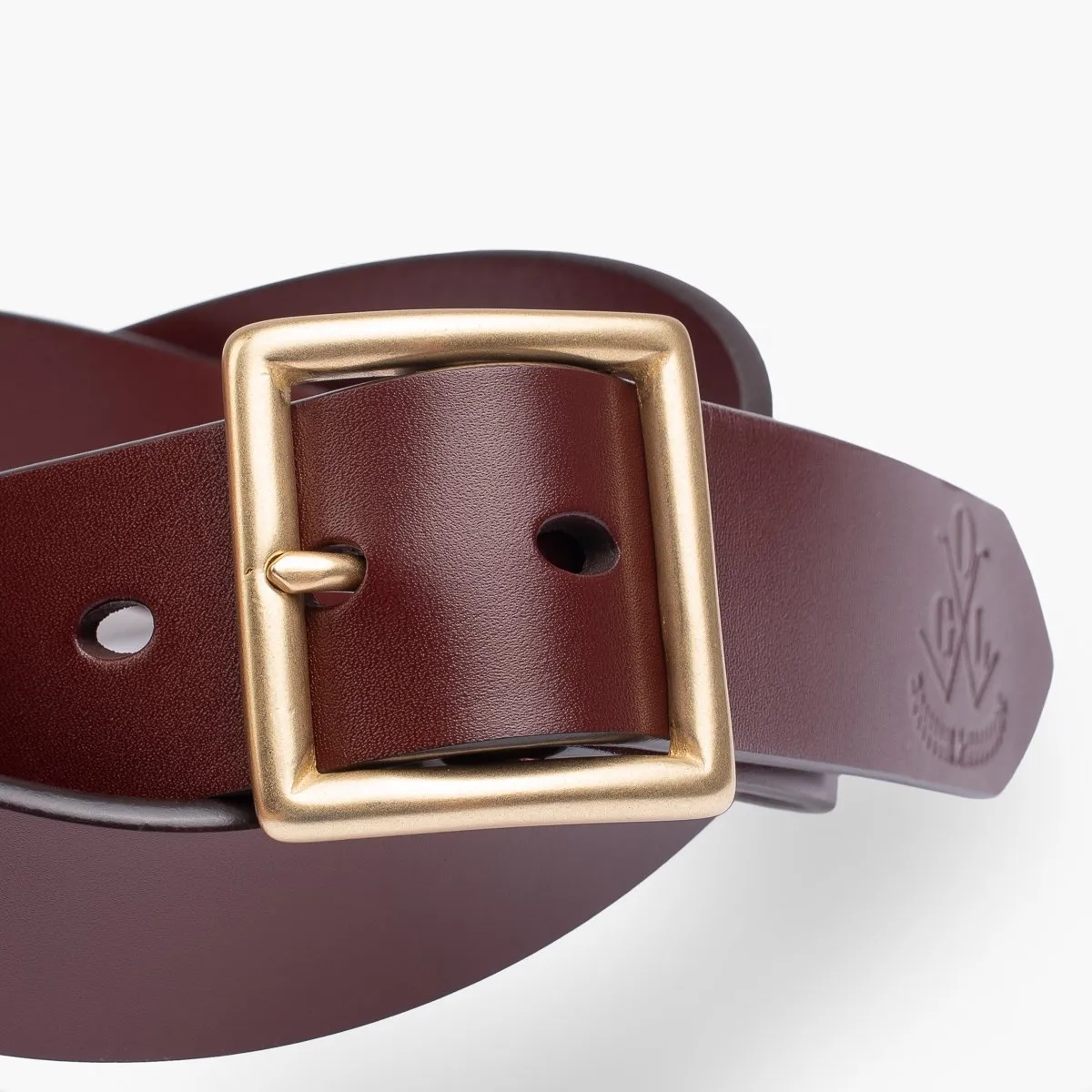 OGL - Belt- Vintage Buckle Leather Belt - Tan (Brown)