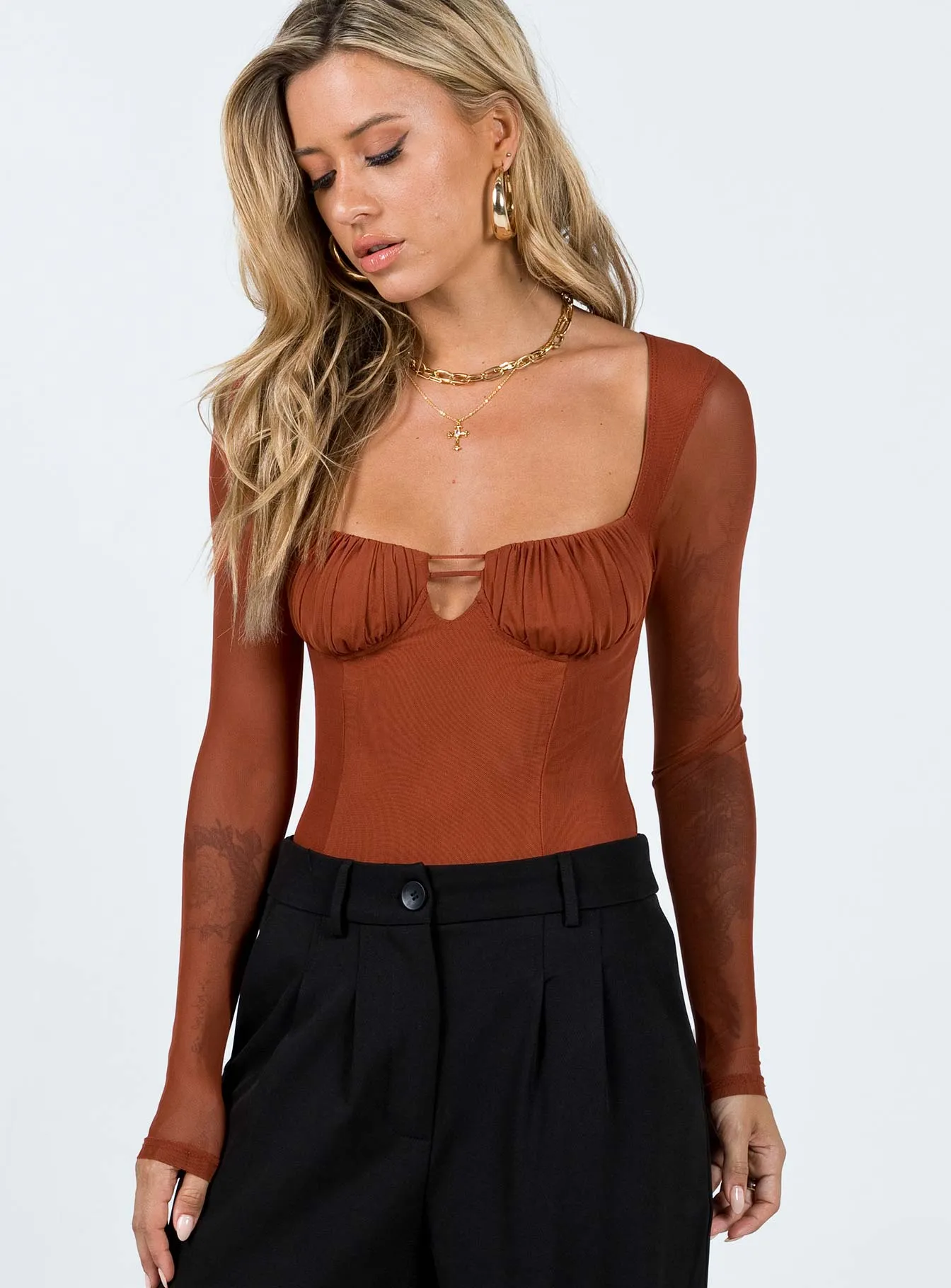 Olas Bodysuit Terracotta