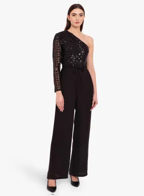 One Shoulder Sequin Jumpsuit